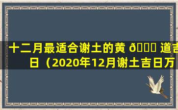 十二月最适合谢土的黄 💐 道吉日（2020年12月谢土吉日万年历查询）